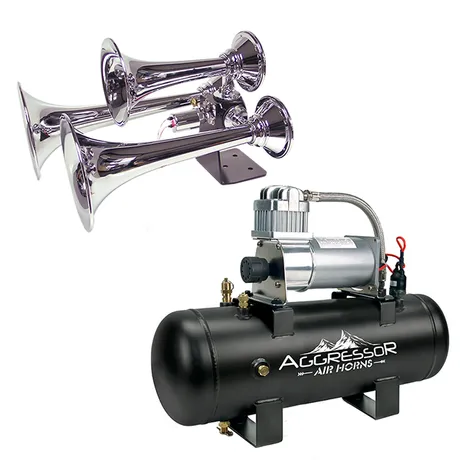 AC-2.0MP & AH-300 2 Gallon Chrome Train Horn Power Kit